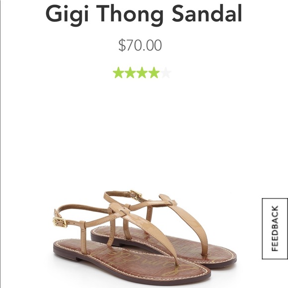 Sam Edelman GiGi Sandal In Almond Patent - Picture 1 of 3